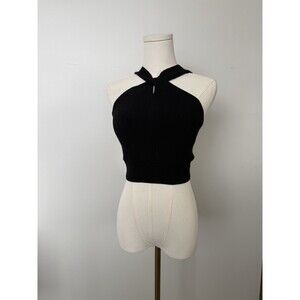 Black Small Club Monaco Open Back Top With Ties